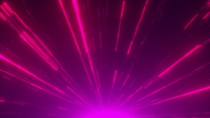 Fast bright neon rays, computer generated. 3d rendering abstract background