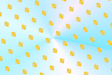 Squares and diamonds on a silver and blue cone - Digital pattern background