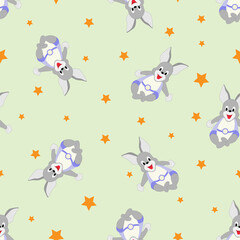 Cat on a starry background in pastel colors