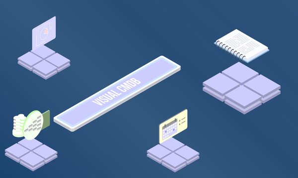 Visual CMDB concept on abstract design