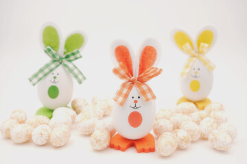 Easter decorative bunny with small eggs