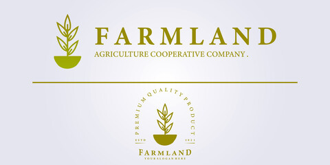 farmland agriculture banner logo icon label symbol vector illustration design