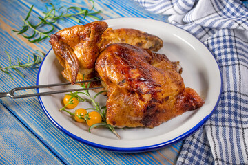 Chicken quarters baked.