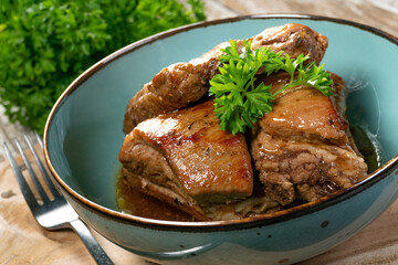 Braised pork ribs.