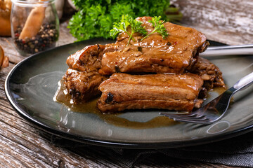 Braised pork ribs.