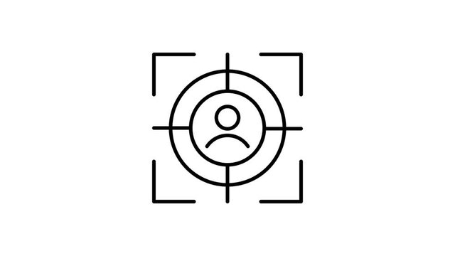 Target audience Animated line Icon. 4k Animated Icon to Improve Project and Explainer Video . Alpha channel