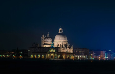 overview of the Basilica of Saint Mary of Health (Basilica di Santa Maria della Salute) - Venice, Veneto, Italy, Europe