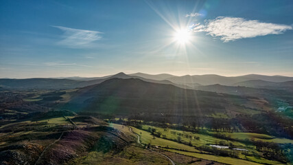 Fototapeta premium Landscape photos at Bray Head, Dublin, Ireland. Walking trail to Greystones, beautiful sunny day, followed by sunset