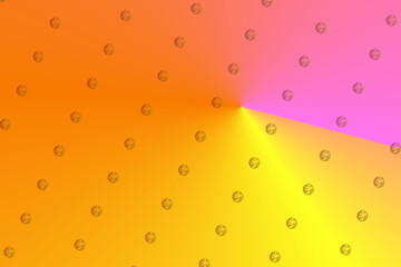 Interlocked doughnuts inside a circle in a conical gradient - Digital pattern background