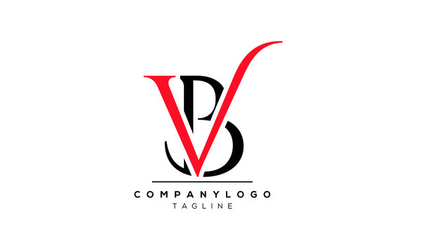 Abstract Letter Initial VB BV Vector Logo Design Template