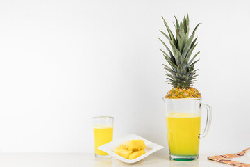 Isolated pineapple fruit juice concept