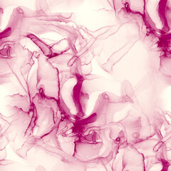 Alcohol ink pink seamless background. Flow liquid