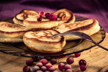 homemade pancakes with berries