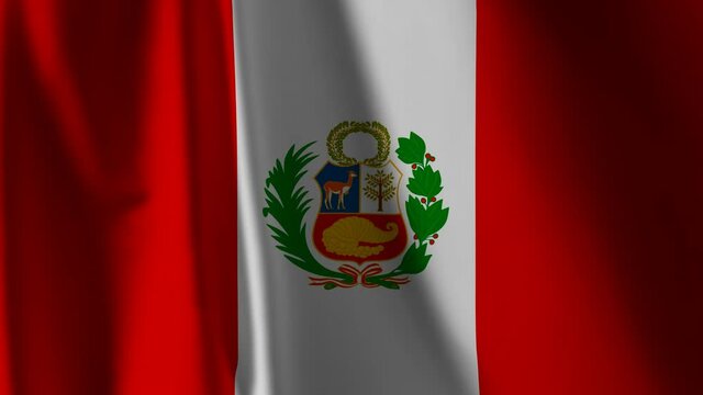 Peruvian flag waving in the wind. Background.