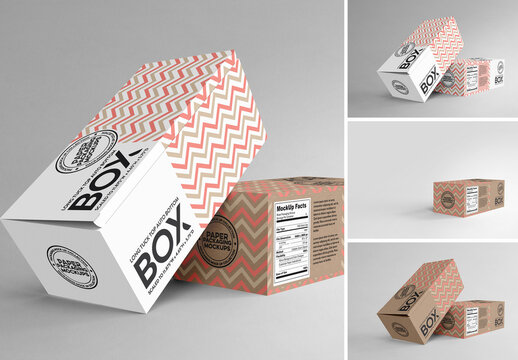 Stacked Long Tuck Top Boxes Mockup