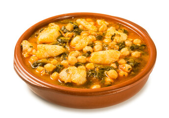 Garbanzos con bacalao y espinacas