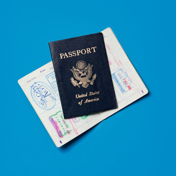 Studio shot of American passport