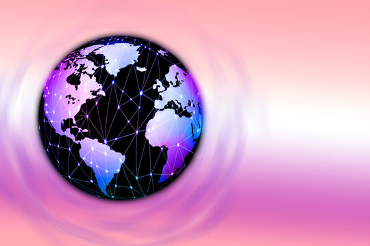Globe with connected glowing points