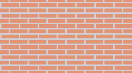 Fototapeta premium Red brick wall seamless pattern, vintage background illustration - vector