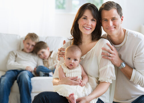 Family in their living room