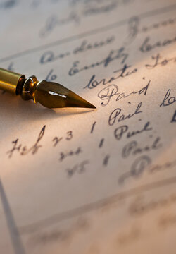 Antique pen on top of list