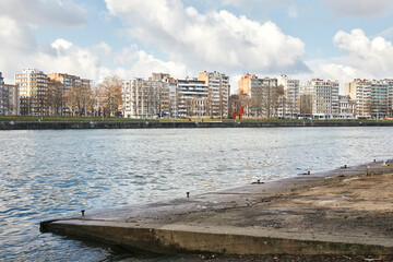 Vue Ville Belgique Avec Meuse
