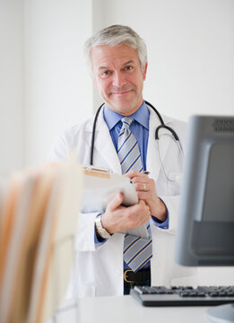 Doctor in his office