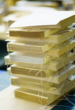Stack of book bindings