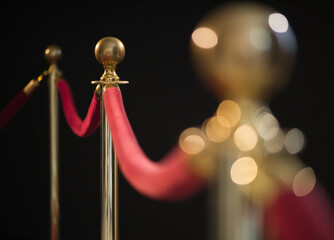 Rope barrier at red carpet event