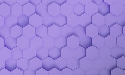 Purple Hexagons 3D Render.