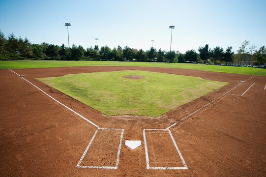 USA, California, Ladera Ranch, baseball diamond
