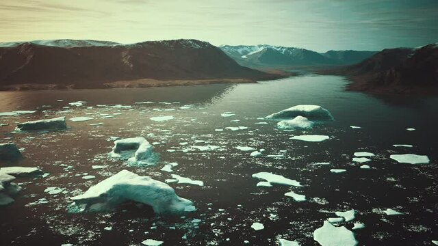 many melting icebergs in Antarctica