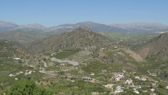 Landscape Masmullar hill a sunny day, Comares, Spain