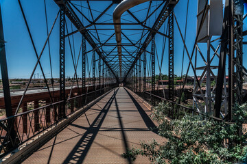 Historic Tanner's Crossing Bridge in Cameron Arizona built in 1911 byMidland Bridge Company for the Office of Indian Affairs .