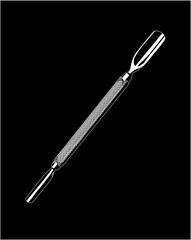 cuticle pusher white on black background