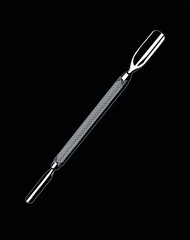 cuticle pusher white on black background