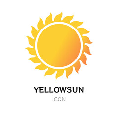 Yellow sun and rays from it