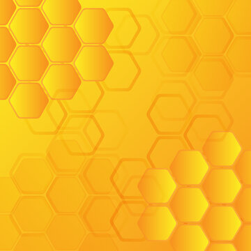 Illustration background abstract hexagons concept yellow vector