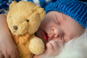 Sweet baby sleep with bear