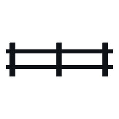 Obraz premium Vector flat black county fence icon isolated on white background