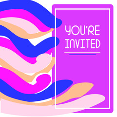 Obraz premium Bright Youthful Pink and Blue Rectangular Template