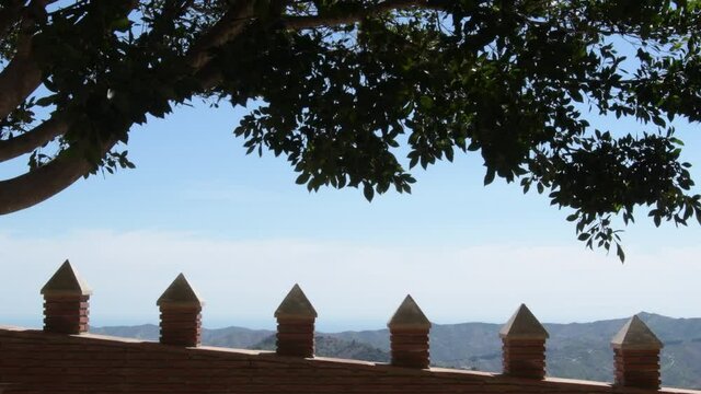 Battlements on a antique fortified wall, Comares, Spain