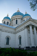 Fototapeta na wymiar View of Trinity-Izmailovsky Cathedral in Saint Petersburg Russia on a sunny day