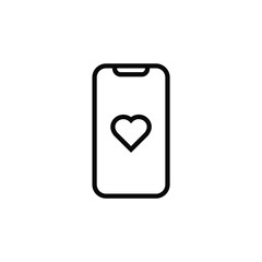 notification love in smartphone icon