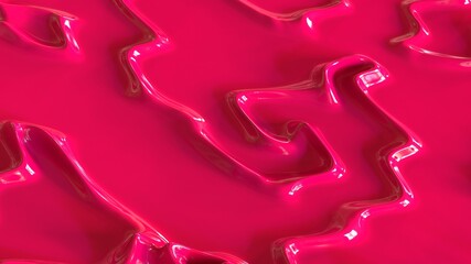 abstract cherry neon pink liquid 3d background
