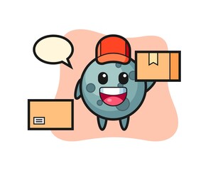 Mascot illustration of asteroid as a courier