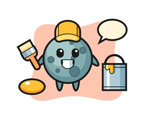 Character illustration of asteroid as a painter