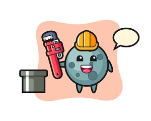 Character illustration of asteroid as a plumber