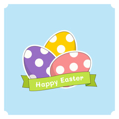 Easter card with easter eggs background