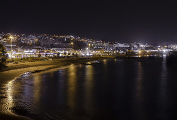Fantastic landscape photo of Costa Adeje in tenerife at night.